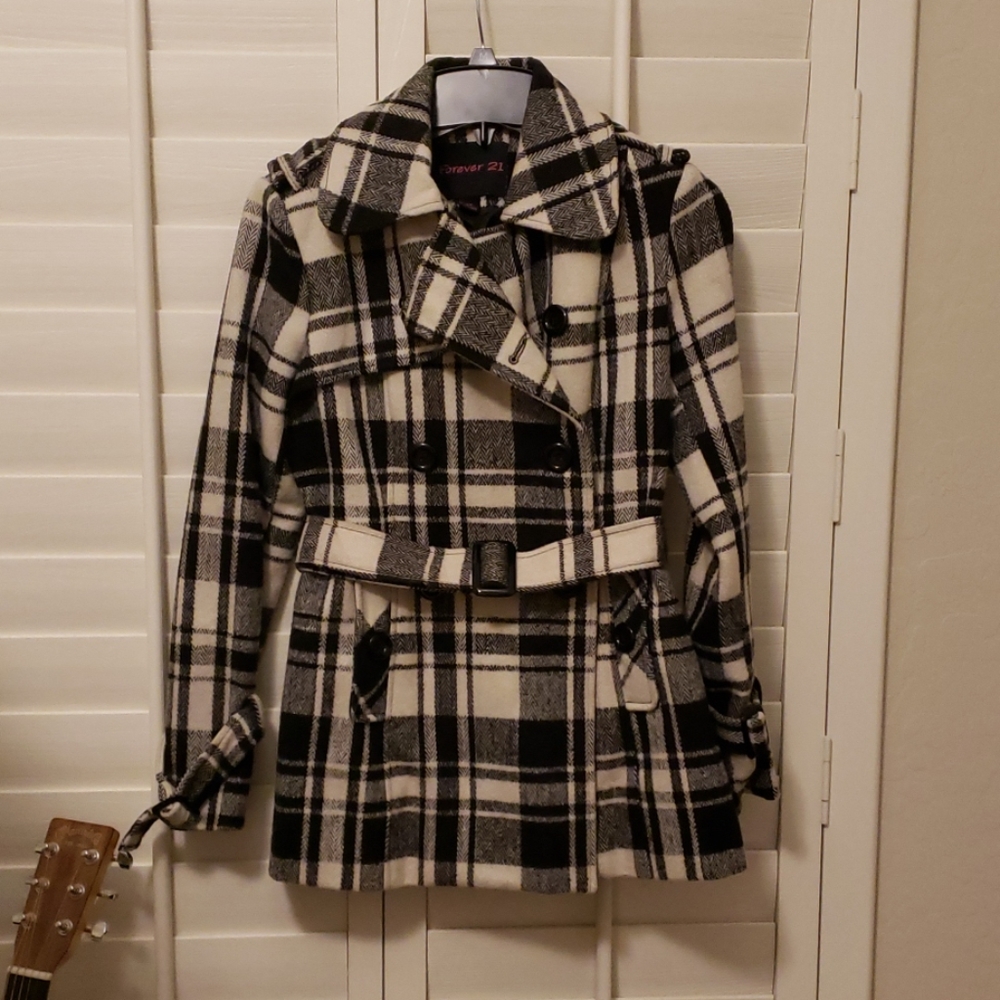 Plaid Pea Coat 2for20 3for25